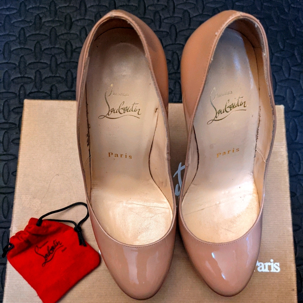 Christian Louboutin Bianca 140 Patent Calf in Nude
